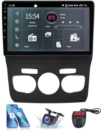 Radio multimedia para coche HYMLMY Android 13 para Ci-troen C4 2 B7 2013-2016 con soporte para radio FM RDS, pantalla táctil QLED de 9 pulgadas, navegación GPS, DSP integrado, Bluetooth CarPlay 4G LTE