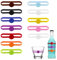 jatimdotin 12 Pezzi Segnabicchieri Silicone, Identificatore del Bicchiere di Vino, Segnabicchiere Colorati Riutilizzabili Marcatori di Bevande per Champagne Whisky Martini Drink