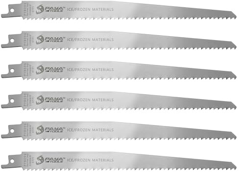 PAYA Säbelsägeblätter Sägeblatt 6 Stk. 230mm aus Edelstahl zum Schneiden von gefrorenem Fleisch, Knochen, Lebensmitteln PYR09S