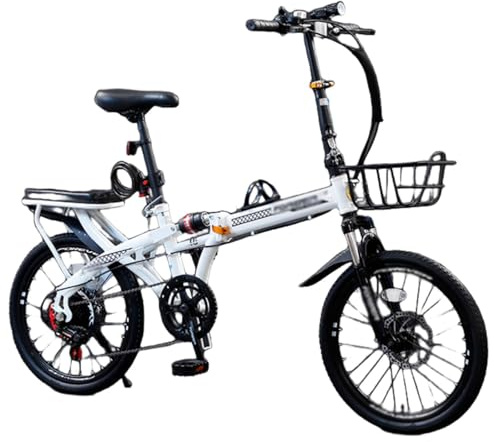Mountain Bike Pieghevole In Acciaio Ad Alto Tenore Di Carbonio Da 16, 20 E 22, Con Doppio Freno A Disco, 7 Velocità, Per Uomo E Donna, Altezza Regolabile A,20 inch