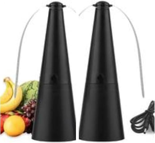 driattie 2PCS Ventilateur De Table Anti Mouche, Chasse Mouche De Table Rechargeable, Repousse Mouches avec Lames Réfléchissantes, Ventilateurs Chasse Mouche pour Pique-Nique Et Barbecue