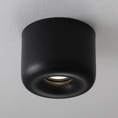 HAOZIWEI LED Inbyggnadsdownlight Cylinder 12,5cm - Inomhus Takspot, Svart Aluminium Riktningsdownlights för Vardagsrum, Hall och Accentbelysning(4000K)