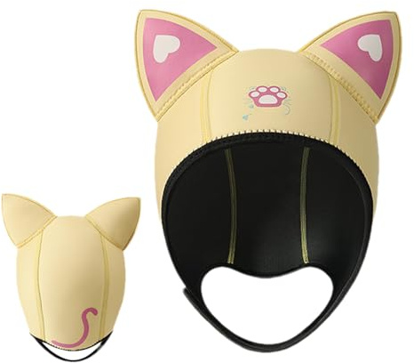 Cappuccio Da Immersione - Cappello Da Immersone Con Orecchie Di Gatto, Neoprene Per Immersioni E Snorkeling, Cappuccio Da Imersione In Neoprene Da 3 Mm Per Donne E Bambini, Simpatico Cappello Da Imm