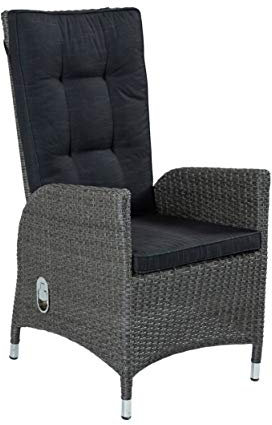 Barcelona Gartenmöbel Gartensessel 148204 Wholesaler LC Garden aus Alu mit Polyrattan Grey Mix - Hochlehner inkl. Auflage