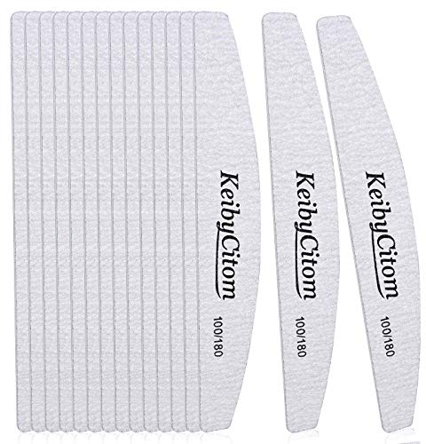 Limas de uñas 16 piezas, Lima profesional de uñas 100/180 en doble cara para estilizar uñas para uñas acrílicas naturales