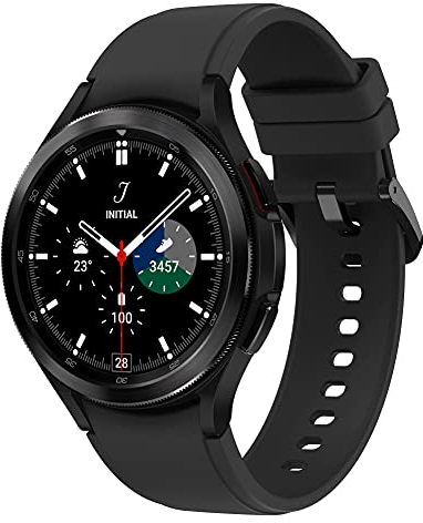 Samsung Galaxy Watch4 Classic, Runde LTE Smartwatch, Wear OS, drehbare Lünette, Fitnessuhr, Fitness-Tracker, 46 mm, Black