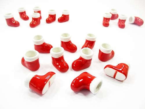 1:12 Miniature 10 Santa Boot Ceramic Vases Planters Dollhouse Garden Decors