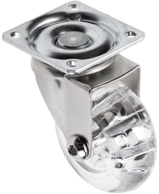 GTV Roulette pour meuble BRAZYLIA sans dispositif de blocage - Roulettes pivotantes pour meubles - Acier/PC/PU - Diamètre 50 mm - Roues pivotantes à 360 ° - Charge totale par roulette 40 kg -