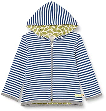 loud + proud Unisex Kinder Ringel, Gots Zertifiziert Wendejacke, Ultramarine, 110-116 EU