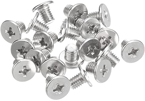 uxcell M5-0.8 x 6mm 20Pcs Flat Round Head Screws 304 Stainless Steel Phillips Drive Machine Screws Hardware Fastener for Furniture Connection