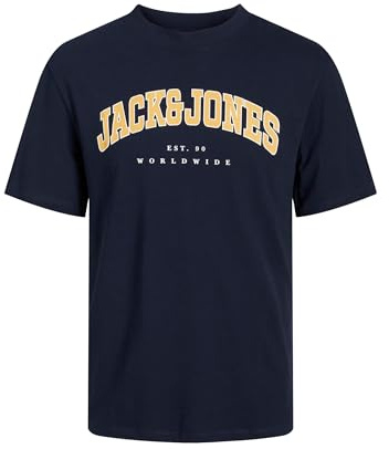 Jack & Jones Jjecaleb Varsity Tee SS O-Neck NOO Pls T-Shirt Homme, Blazer Bleu Marine, XXXXXXL