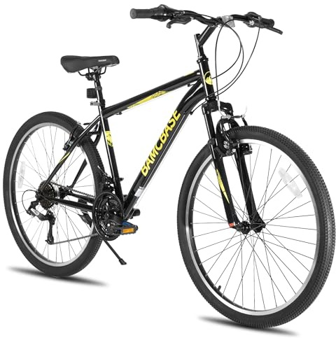 Hiland 29 Zoll Mountainbike, 21-Gang Doppel V-Bremsen MTB, Mountainbike für Erwachsene Männer Frauen Schwarz