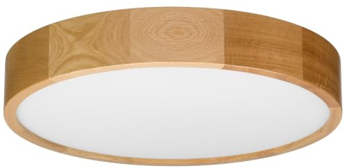 STOLARNIA PIKA Deckenlampe Holz - Rund Modern Holzlampe 3xE27 (47 cm) - Deckenleuchte Eiche - Natur Lampe für Schlafzimmer, Wohnzimmer, Flur, Küche - Stilvolles Design Eichenholz - LEJA 50 cm