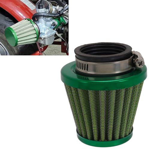 Filtro de Aire Moto 46 mm,Filtro Aire Universal Moto,Filtro Aire Admisión Aluminio para Motocross,Pit Bike,Scooter, ATV Limpiador de Carburador-Verde