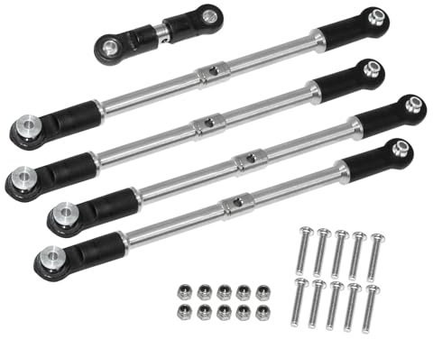 XinGeeek Juego de tensores de barra de acoplamiento de acero inoxidable para Arrma 1/8 6S Kraton Outcast 1/7 Big Rock RC Car Upgrade Parts