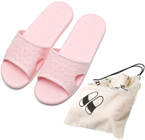 Anmerl Travel Slippers for Women & Men - Portable Foldable Slides with Storage Bag, Non-Slip Quick-Dry Comfort Shower Shoes for & Indoor/Outdoor, Hotel, Spa, Gym, Beach