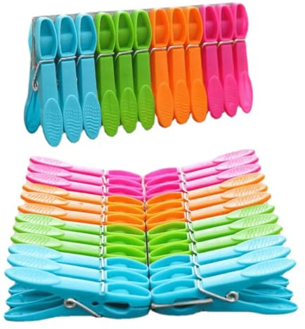 Clothes Pegs, 48Packs Clothes Pegs for Washing Line Washing Pegs for Outdoor, Clothesline Crafts Picture Clips Food Package Clips