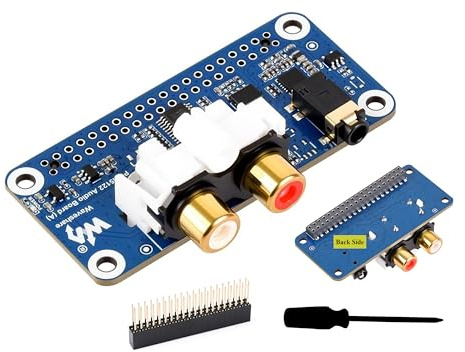 UeeKKoo PCM5122 HiFi I2S DAC Ljudkort Kompatibel Med Raspberry Pi 5/4B/3B+/3B/Pi Zero W/Zero 2W/Pico W/Pico 2W, Stereokodning/Avkodning, Ombord 3,5 Mm Hörlursuttag Och RCA-kontakt