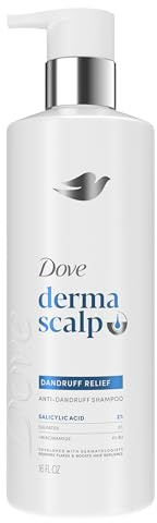 Dove Derma Scalp Dandruff Relief Shampoo 1 ct with Salicylic Acid, Sulfates and Niacinamide for Removing Flakes & Boosting Hair Resilience 16 fl oz