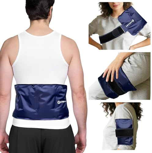 Impacco Gel Caldo Freddo per Schiena Lombare e Vita, Fascia Termica Riutilizzabile 39x19 cm, Cuscino Gel Riscaldabile e Refrigerabile, Sollievo Dolore Sciatica, Spasmi Muscolari, Artrite, Crampi
