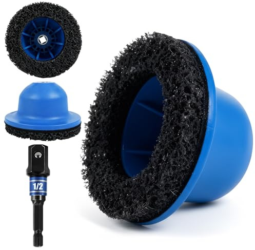 Smerigliatrice mozzo auto, pulitore mozzo auto per mozzi e cerchioni durante la sostituzione degli pneumatici, pulitore mozzo ruota auto 90 – 150 mm in carburo di silicio, adatto per avvitatore a