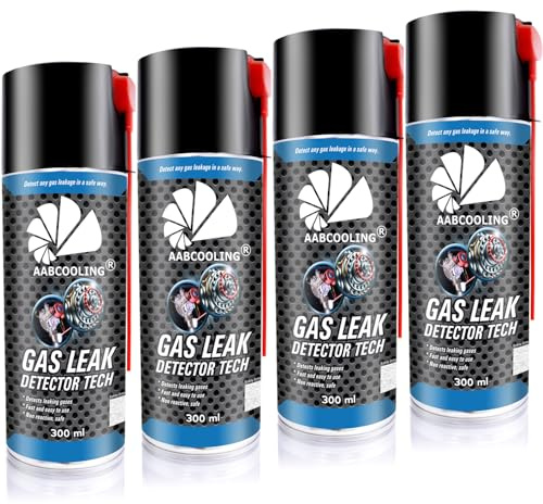 AABCOOLING Gasläckagedetektor 4x 300ml - Läcksökare för hemmet, icke-brännbar testspray för kontroll av gaspannor, varmvattenberedare, gasmätare och installationer