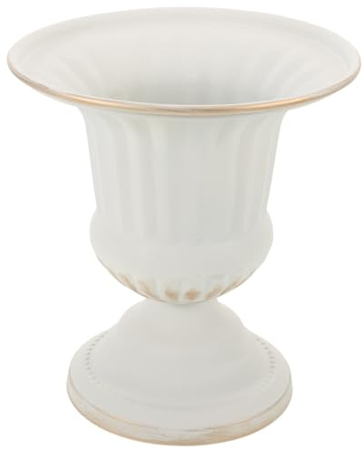 Alipis Jarrón Vintage Rústico de Hierro Pedestal para Flores Secas y Arreglos Florísticos Maceta Europea Alta para Decoración de Bodas Sala de Estar y Jardín