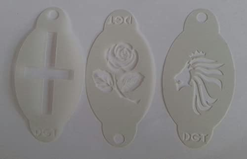 3 x England Theme face Painting Stencils Reusable Many Times Sport Football Soccer World Cup Rugby English