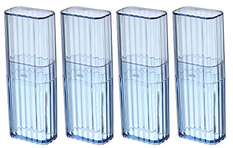 4 Stück Wattestäbchenhalter für Reisen, Mini-Reise-Tupfer, Wattestäbchen-Box für Make-up, Schwamm, Wattestäbchen, Haargummis, Zahnseide, Kosmetik, Make-up, Schlafzimmer, Reisen (blau)