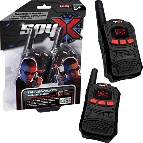 Lansay – Spy X Talkie Walkie pour Enfants dès 6 Ans – Jouet Espion Portée 120 Mètres – Accessoire Espionnage – 1 Paire Incluse – Missions Secrètes – Idée Cadeau pour Garçons