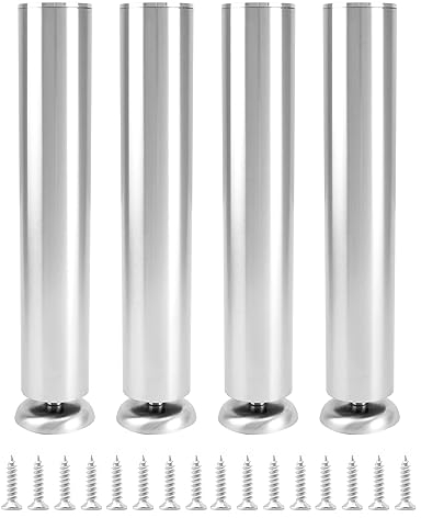 QWORK® 4stk Verstellbar Möbelfüße - 30 cm - 10 mm Verstellbar - Edelstahl - Belastbarkeit 200 kg - für Sofa, Couch, Bett, Tisch, Schrank