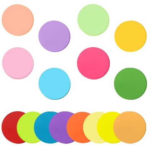 Farbige Haftnotizen, 16 Farben 800 Blatt Runden Selbstklebende Haftnotizzettel, Sticky Notes für Büro Schule Zuhause Memo Notizblöck 60 x 60 mm