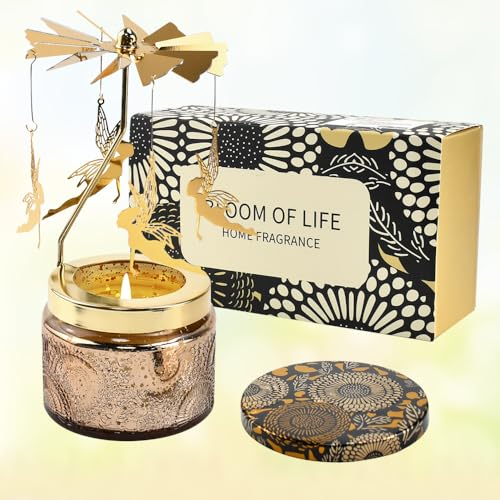 MININUSI Rotierende Kerzenhalter, Teelichthalter, Teelichtkarussell, Teelicht Kerzenhalter Schmetterling, Metall Rotierender Kerzenständer für Tischdeko Kerzenleuchter Glas Weihnachtsdeko Geschenke