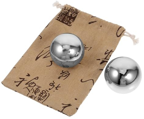 Yardwe Balones De Mano Balones De Masaje Acero Inoxidable Prácticas Relajante