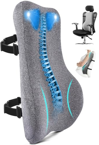 24'' Tall Back Support Pillow Fully Support Entire Back and Shoulder for Pain Relief and Comfort, Memory Foam Back Cushion for Back Rest, Ideal for Executive Office Chair, Computer & Gaming Chair