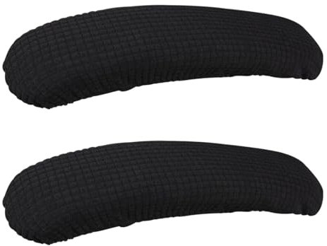 NOPKESV 2 Stück Bürostuhl-Armlehnenbezug Dehnbar Armpolster Swive-Schonbezug Protektoren Elastisch Wasserdicht äRmelumhüLlung Deckenbezug für Zuhause Ruhe Schreibtisch Drehstühle (Schwarz)