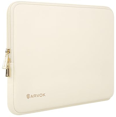 ARVOK 15 15.6 16 inch Laptop Sleeve Case,Waterproof Laptop Notebook Cover for MacBook Air MacBook Pro 15 16 inch, Computer Carrying Bag for HP ThinkPad Dell Lenovo Asus Acer MSI, White