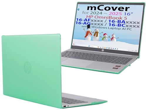 mCover Case ONLY Compatible for 16” 2024+ HP OmniBook 5 16-AF / 16-AG / 16-BAxxxx / 16-BCxxxx and Pavilion 16-AF / 16-AG0000 Series Windows AI Notebook PC (NOT Fitting Other HP Models)- Green
