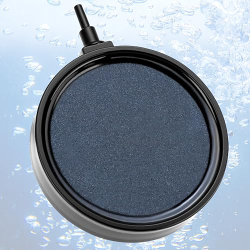 QWORK® Quiet 10CM Aquarium Air Stone Disc - High-Temperature Sintered Oxygen Diffuser for Fish Tanks & Hydroponics, Compatible with 4mm/8mm Hose