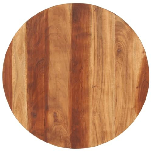 vidaXL Sheesham-Holz Massiv Tischplatte Massivholzplatte Holzplatte Ersatztischplatte Holz Platte für Esstisch Palisander Rund 15-16mm 70cm