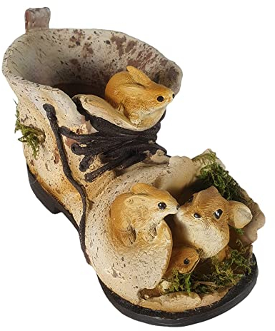 Aspinaworld Gartenfigur, Pflanzschuh mit Hasenfamilie zum bepflanzen 12 cm, Figur für den Garten, wetterfeste Deko