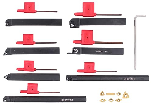 Drehmeißel Set 12mm Schaft Drehbank Drehstahl Klemmhalter Drehmaschine Bohrstange Wendeplatten Drehwerkzeughalter Hartmetall Dreheinsätze Drehmaschinen Gewindewerkzeug Schraubenschlüssel Drehwerkzeug