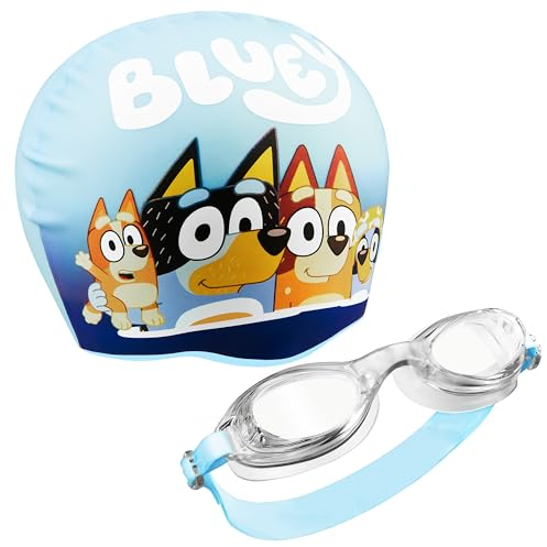 BlueY Badekappe & Schwimmbrille Kinder Set, UV-Schutz, Anti-Beschlag - Schwimmen Zubehör
