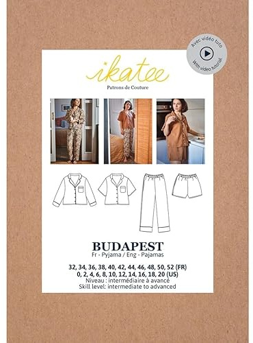 Ikatee Patron de couture en papier pour pyjama Budapest Tailles 34 à 54