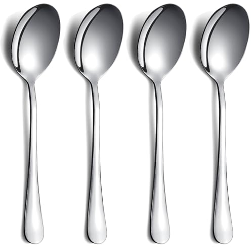 Serving Spoons Pack of 4, Kyraton Large Solid Serving Spoons for Buffet, Stainless Steel Sering Utensils Set for Parties, Gift for Wife, Mother, Chrismas