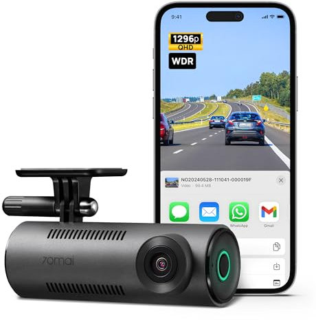 70mai 2K WiFi Dash Cam für Autos M310, 1296P WDR Autokamera, Super Nachtsicht, 24-Stunden Parküberwachung mit App-Steuerung, Schleifenaufzeichnung Kollisionserkennung, Max. 256 GB