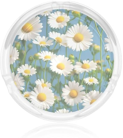 Cenicero de cristal de flores pequeñas, cenicero de cigarro, bonito cenicero para exteriores, balcón, decoración interior y exterior