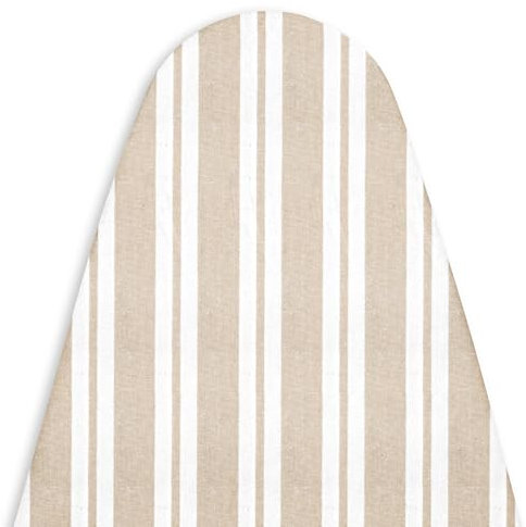 Encasa XO Ersatz-Bügelbrettbezug mit Extra-Dickem Polster, Elastisch, (Für Standard-Breite Bretter von Large 125x39 cm) Hitzereflektierend, Hitzeresistent, Robust - Franca Beige Streifen