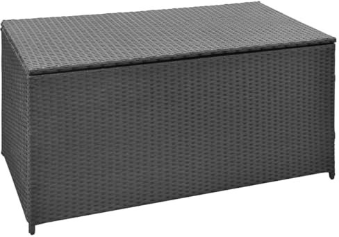 Gecheer Scatola portaoggetti da giardino, 120 x 50 x 60 cm, in resina intrecciata, scatola portaoggetti esterna, organizer per attrezzi da giardino, cassapanca per cuscini, balcone, piscina e terrazza