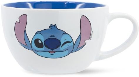 Tazza larga Stitch Disney in ceramica tazzone ciotola da colazione 740 ml per bambini